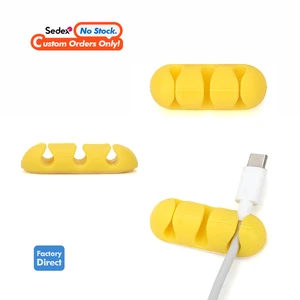 Wholesale Portable Silicone Cable Management Desk Wire Organizer for Headphone Cell Phone Mini Wall Mounted Cable Clip Hooks