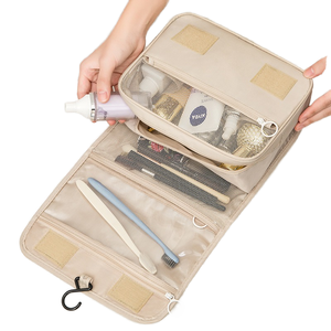 BRM Water-Resistant Hanging Toiletry Bag with Portable Travel Organizer Classic Design for Bathroom Makeup Cosmetic Storage