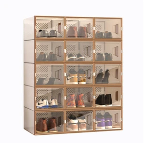 New Design Eco-Friendly Plastic Rectangle Injection High Quality Sneaker Organizer Shoe Storage Box Multifunction