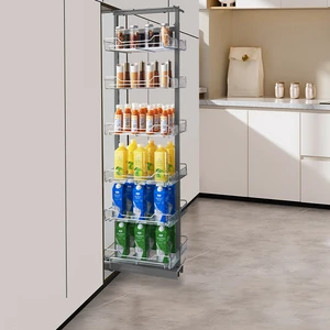 Modern Eco-Friendly Multi-Function Line Kitchen Cabinet Pull-out Organizer for Pantry and Larder Storage
