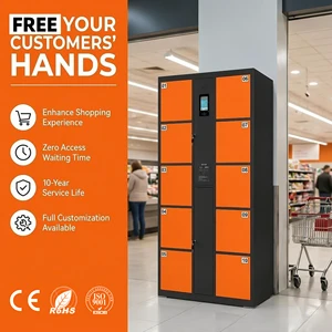 RFID Smart Locker Cabinet Touchscreen Payment System Assembled Durable Waterproof for Unattended Mall Storage 24/7 Customizable