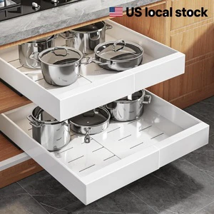 Kitchen Roll Out Shelves With Divider Racks Pull Out Pot Lid Drawer Organizer No Drill Pullout Cabinet Organizer For Cabinets