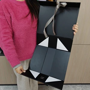 Luxury Slipper Box | Magnetic Folding Case for Silk Footwear | Custom Brand Mfg