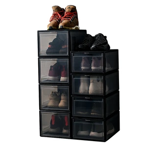 For Display Sneaker Box Easy Assembly Magnet Clear Door Acrylic Shoe Storage Box Plastic Shoe Box Storage Organizer