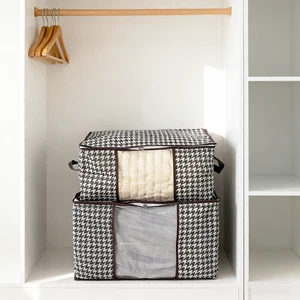 Large Clothes Storage Bag with Clear Window - Foldable Nonwoven Organizer for Blanket, Seasonal Clothing & Closet System