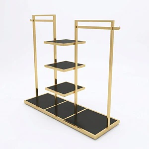 Wholesale Golden Clothing Store Display Rack Stainless Steel Garment Rack