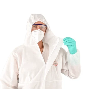 China OEM Super Breathable PP Nonwoven Safety Protective Jumpsuits Dust Proof Disposable Protective Coverall