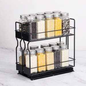 Kitchen Cabinet Organizer and Storage 2 Tier Cabinet Organizer with Sliding Basket Kitchen Cabinet Organizer with Sliding Basket