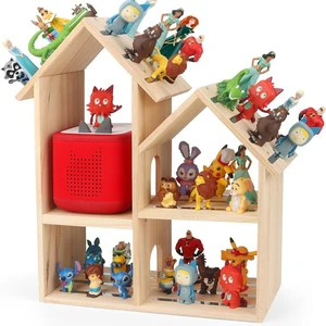 Wooden Wall-Mounted Storage Shelf Decorative Display Rack for Small Ornaments, Dolls and Blind Boxes