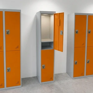 High Capacity Cold Rolled Steel Locker Custom Color Eco-Friendly 2 Compartments for Public Area Luggage Storage with Key Lock