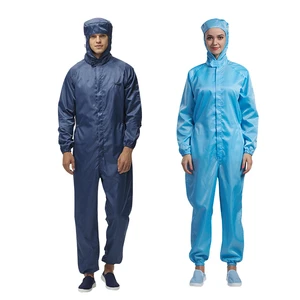 H-1109 100D Autoclavable Waterproof Lint-Free Antistatic Zipper Coverall Dust Proof Reusable ESD Cleanroom Safety Clothing
