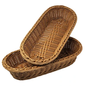 Desktop Plastic Plant Fiber Woven Storage Basket for Photography Props for Living Room Storage or Display Mult Purpose Using