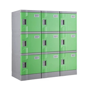 School Corridor Green & White Fashion Lockers 6-Door ABS Plastic Public Lockers with Pin Code for Mudroom Use