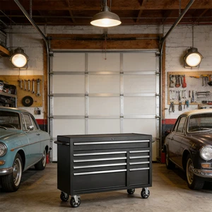 Workshop Equipment Storage Cabinet 52Inch 9 Lockable Drawers Rolling Steel Cabinet with Casters