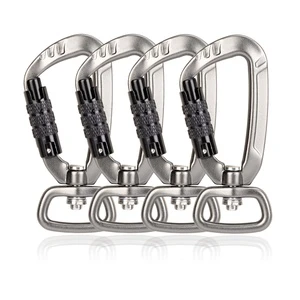 Wholesale 4KN Swivel Carabiner Hook For Dog Leash, Anti-Twist Aluminum Auto Locking Swivel Snap Hook
