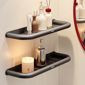 High-appearance Bathroom Storage Rack, No-drill Wall-mounted Shelf For Washbasin And Vanity