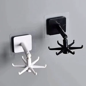 360 Degree Rotatable Six Claw Hook Kitchen Spatula Spoon Wall Mounted Storage Hanger Novelty Hooks