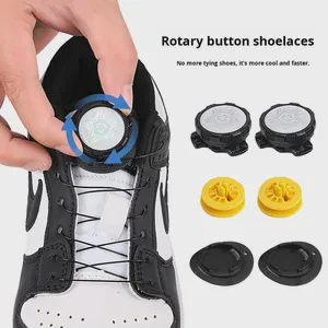 Automatic Rotating Self-Locking Adjustable Plastic Button Sneaker Pair For Casual Outdoor Sports Use Lazy Internet Celebrity