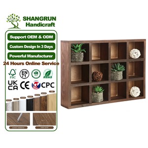 Nail Polish Crystal Shot Glasses Display Shelves Wood Square Wall Cube Display Shelves Unit With 12 Compartments For Wall