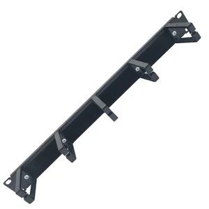1U Plastic Rack-Mounted 5-Ring Brush Cable Organizer Insulated Flame Retardant Dustproof Telecom Parts Network Cable Tidy