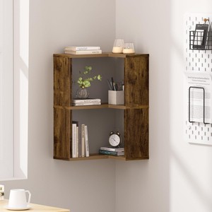 Stackable Wooden Corner Wall Shelves Multi-Tier Floating Kitchen Storage Organizer Wall Mounted Display Rack Art Deco Home Decor