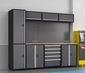 Heavy Duty 76-Pocket Steel Frame Bin Rack Water Resistant Garage Workshop Storage Shelf Organizer System 76 Plastic Bins
