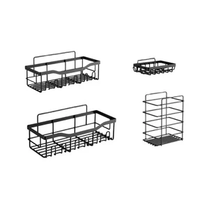 Punch-free Bathroom Storage Rack Set Bathroom Iron Wall-mounted Storage Rack for Washing and Storage