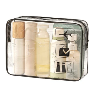 Customized Travel Toiletry Bag Storage Bathroom Waterproof Large Opening Transparent Visual Dustproof Storage Bag