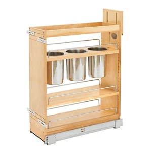 Kitchen Drawer Under Sink Base Filler Spice Rack Utensils Holder Sliding Shelves Utilities Wooden Pull Out Cabinet Organizer
