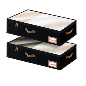 2 Pack Closet Organizer for Clothes Blankets Under Bed Storage Containers with Zippers Storage Works Underbed Storage Bins