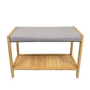 WDF OEM Multipurpose Collapsible Portable Modern Shoe Storage Rack Bench Organizer To Save Space Bamboo Wooden Shoe Rack