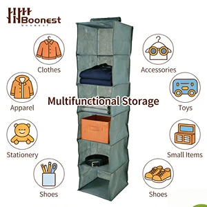 Custom Hanging Storage Bag Foldable Space Saving Clothes Hat Shoe Organizer for Collapsible Wardrobe Sundries Organizer
