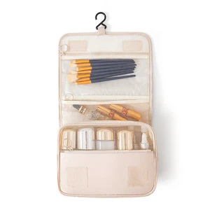 Fashion Waterproof Oxford Hanging Bathroom Bag Large-Capacity Dry Wet Separation Toilet Makeup Shower Cosmetic Storage Zipper