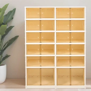 24 Pairs Rectangular Plastic Shoe Storage Box 6-Tier Foldable Rack Injection Technics Organizer For Shoes