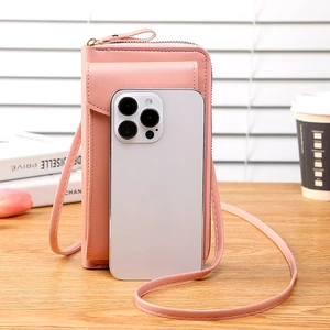 Small Item Storage Organizer Bag Clip Trendy Mobile Bag Korean Fashion Large Capacity Double-layer Multifunctional Ladies Slung