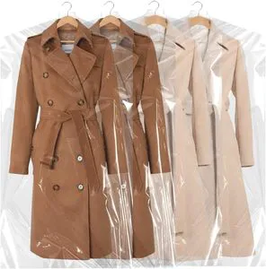 Home Storage Clothing Stores Dry Cleaning Laundrette Plastic Garment Covers Hanging Clothes Dust-Proof Protector Bags