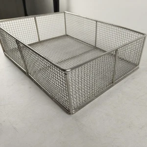 Wire Mesh Basket, Industrial Metal Washing Draining Mesh Tray, Storage Wire Crate for Hardware Food Pharmaceutical Workshop