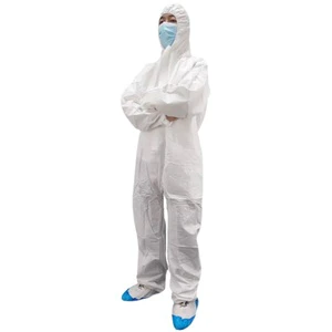 Dust-Proof White Microporous PP SMS Disposable Breathable Protective Clothing Safety Coverall for Livestock Farms Lab Workshop