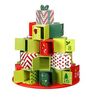 Advent Calendar 24 Storage Drawers Christmas Decoration With LED Light to Gift Boxes for Accessories Candy Chocolate