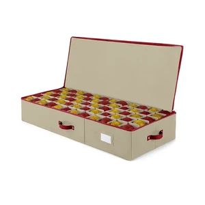 Large Underbed Christmas Ornament Storage Box Portable Christmas Figures Storage Box