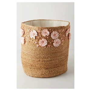 Custom Handwoven Natural Rattan Jute Storage Basket Large Eco-Friendly Multifunctional Organizer Customized Color Logo for Home