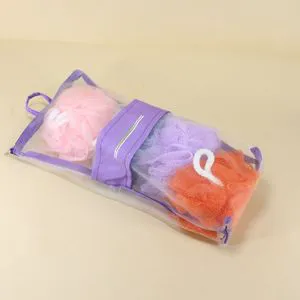 Custom Logo Eco Friendly Nylon Mesh Zipper Bag Wall Hanging Reusable Storage Pouch for Bathroom Toilet Bath Organization