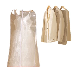 Plastic Clothes Dust Cover Hanging Garment Storage Bag Travel Use Dustproof Moisture-Proof Coats Suits Visible Design PE Plastic