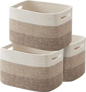 Storage Basket, Woven Baskets for Storage, Cotton Rope Basket for Toys,Towel Baskets for Bathroom