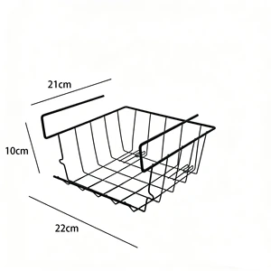 Versatile Iron Cabinet Partition Hanging Rack No-Drill Under Shelf Storage Organizer for Office Kitchen Bathroom Supplies storage rack
