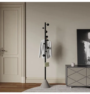 Luxury Floor-Standing Metal Frame Coat Rack with Scarf Bag Hat Storage Hanger for Living Room Bedroom Clothes Storage