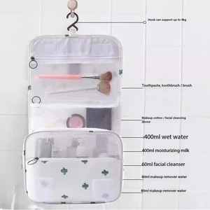 Large-capacity Travel Women's Wash Bag with Waterproof Mesh Bag and Compartmentalized Makeup Bag