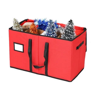 New Reusable Large Christmas Ornament Storage Box with Dual Zipper Closure Box Contributes Slots Christmas Supplies Storage Bag