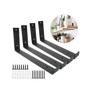 Cast Iron Wall Mounted Storage Rack with Double Tier Floating Shelves for Living Room and Garage-Space-Saving Home Storage