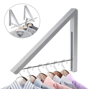 Clothes Drying Rack Wall Mounted Folding Aluminum Storage Organizer Outdoor Clothes Rack Hanger
